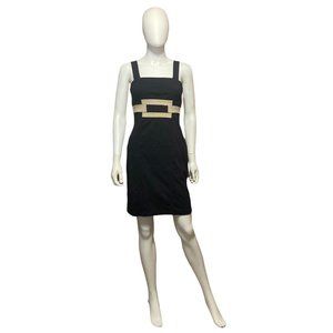 NEW BANANA REPUBLIC Black Classy Square Neck "Belted" Pencil Dress | Size 2